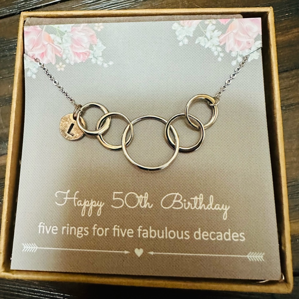 50th “L” necklace